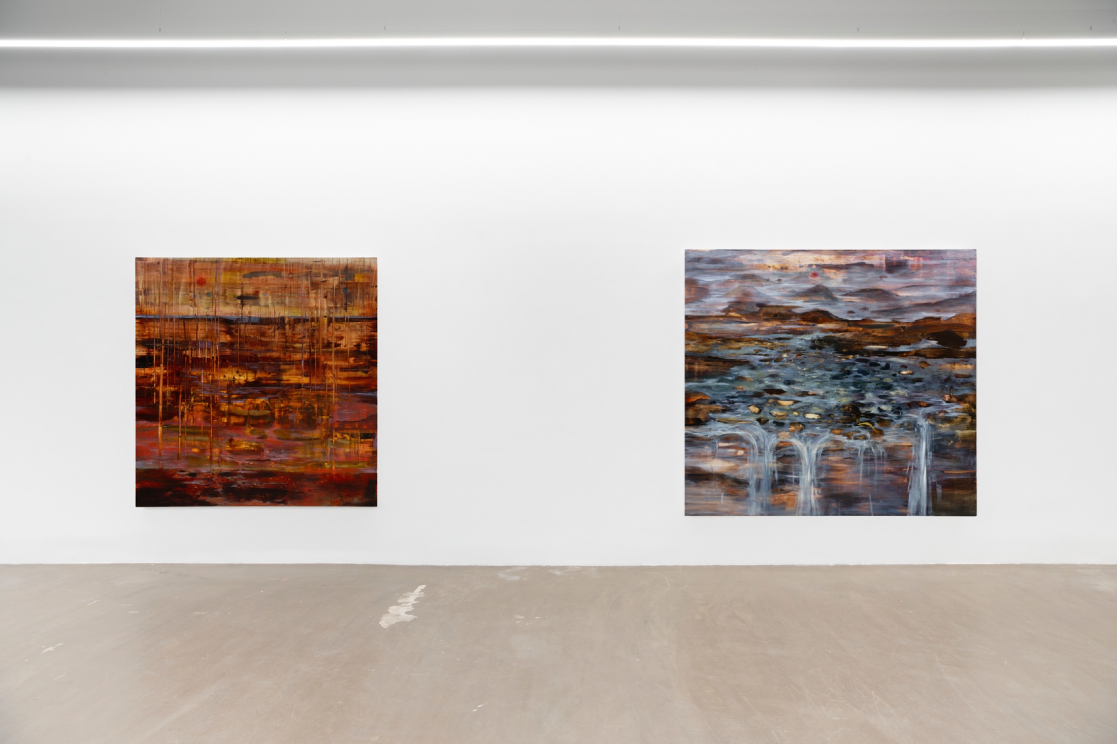 Installation view of Light, Water, Place, Bremond Capela, Paris, France, 2024